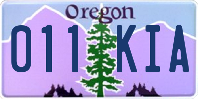 OR license plate 011KIA