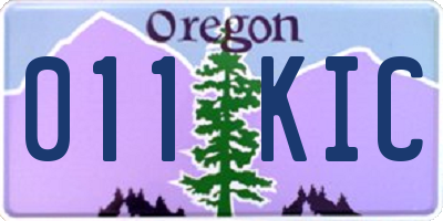 OR license plate 011KIC