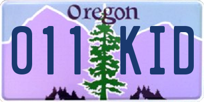 OR license plate 011KID