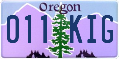 OR license plate 011KIG