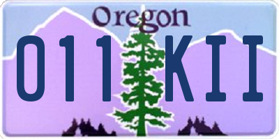 OR license plate 011KII