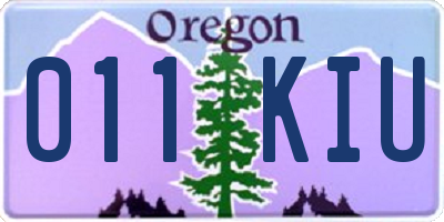 OR license plate 011KIU