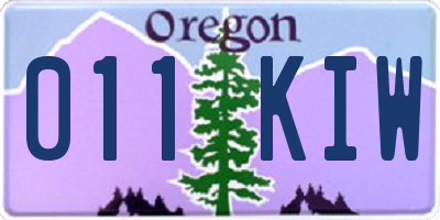 OR license plate 011KIW
