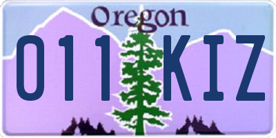 OR license plate 011KIZ