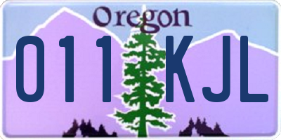 OR license plate 011KJL