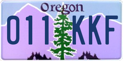 OR license plate 011KKF
