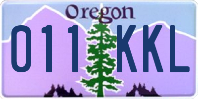 OR license plate 011KKL