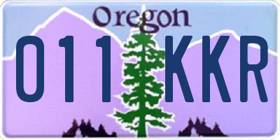 OR license plate 011KKR