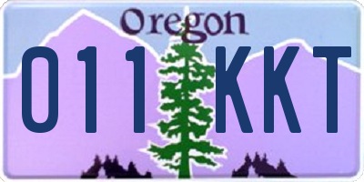 OR license plate 011KKT