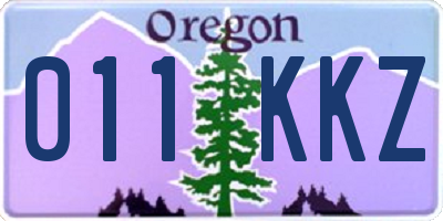 OR license plate 011KKZ