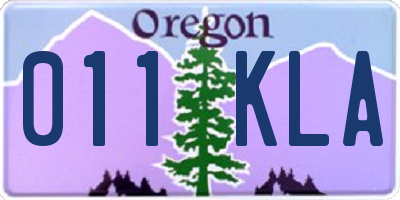 OR license plate 011KLA