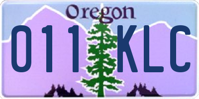 OR license plate 011KLC