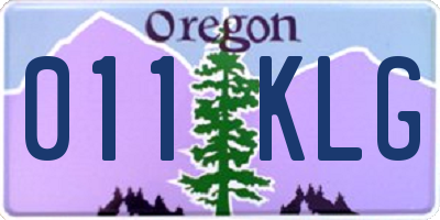 OR license plate 011KLG