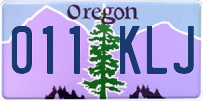 OR license plate 011KLJ