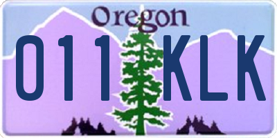 OR license plate 011KLK
