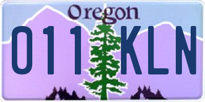OR license plate 011KLN