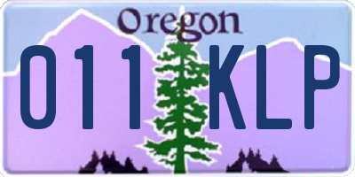 OR license plate 011KLP