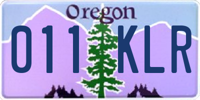 OR license plate 011KLR