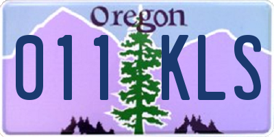 OR license plate 011KLS