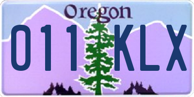 OR license plate 011KLX