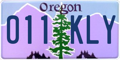 OR license plate 011KLY