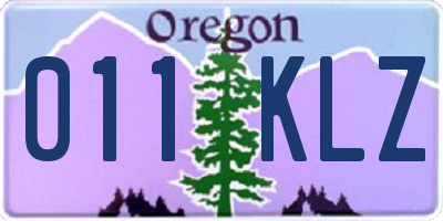 OR license plate 011KLZ