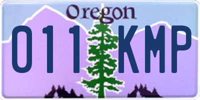 OR license plate 011KMP