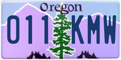 OR license plate 011KMW