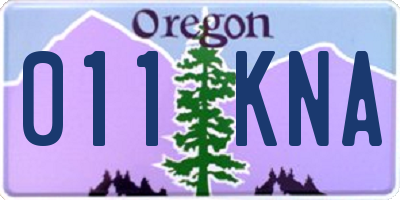 OR license plate 011KNA