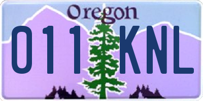 OR license plate 011KNL