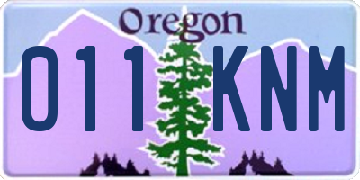 OR license plate 011KNM