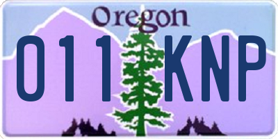 OR license plate 011KNP