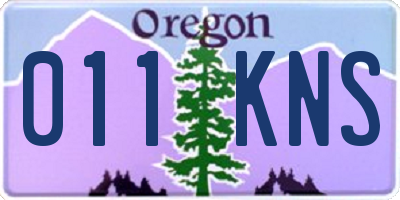 OR license plate 011KNS