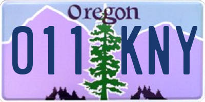 OR license plate 011KNY
