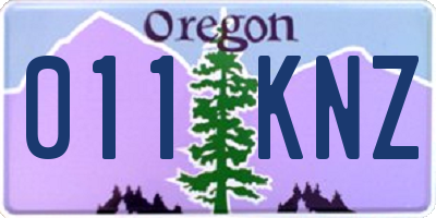 OR license plate 011KNZ