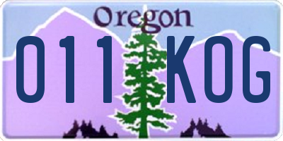 OR license plate 011KOG