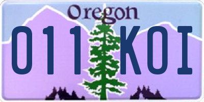 OR license plate 011KOI