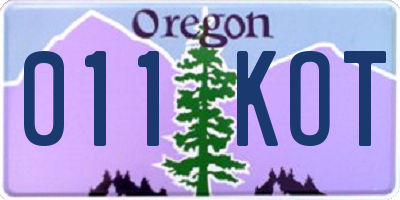 OR license plate 011KOT
