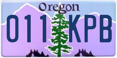 OR license plate 011KPB