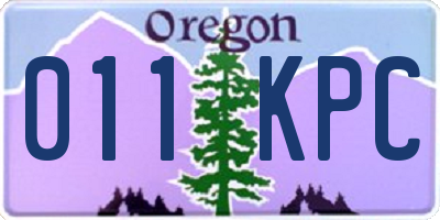OR license plate 011KPC