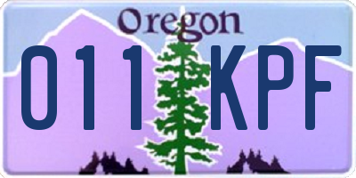 OR license plate 011KPF