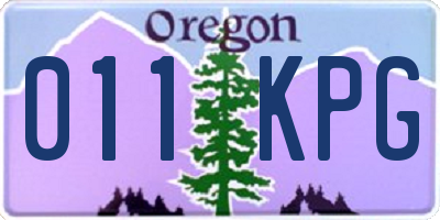 OR license plate 011KPG