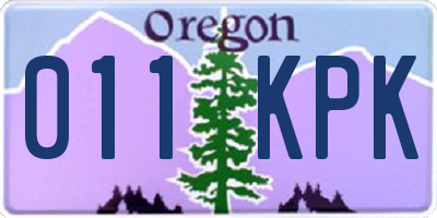OR license plate 011KPK