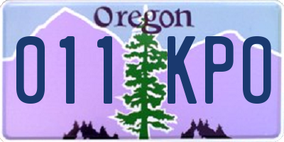 OR license plate 011KPO