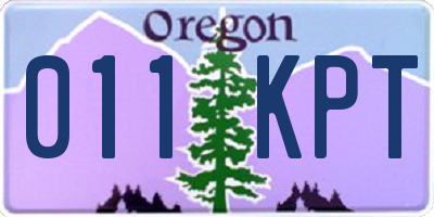 OR license plate 011KPT