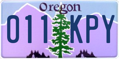 OR license plate 011KPY