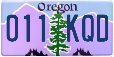 OR license plate 011KQD
