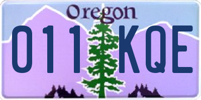 OR license plate 011KQE