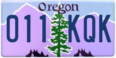 OR license plate 011KQK