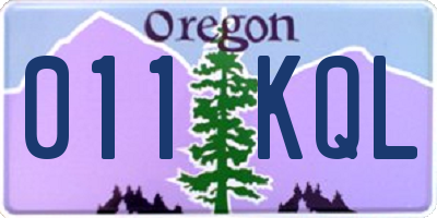 OR license plate 011KQL